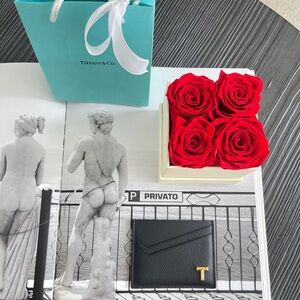 Tiffany T Card Case in Black Leather NEW $275